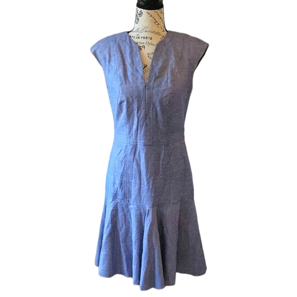 Etcetera Blue Sleeveless Sheath Dress Size 00 Tailored Work Career Minimalist - Picture 9 of 9